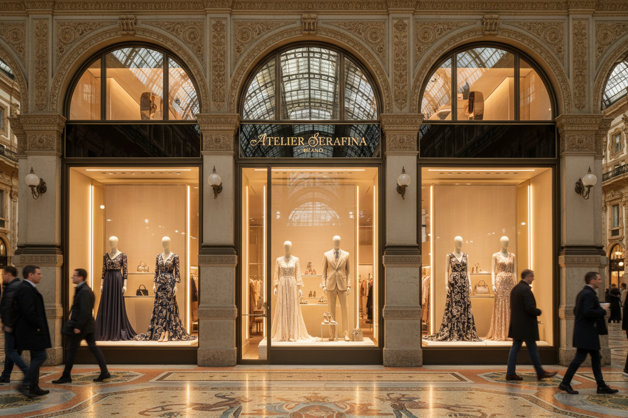 un negozio di abbigliamento di lusso in galleria vittorio emanuele